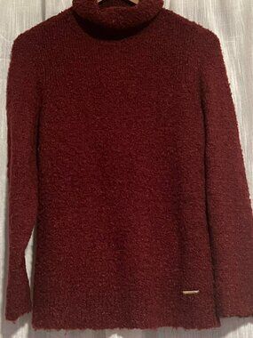 Michael Kors Fozzy Mock Neck Sweater Wine/ Burgundy Size M